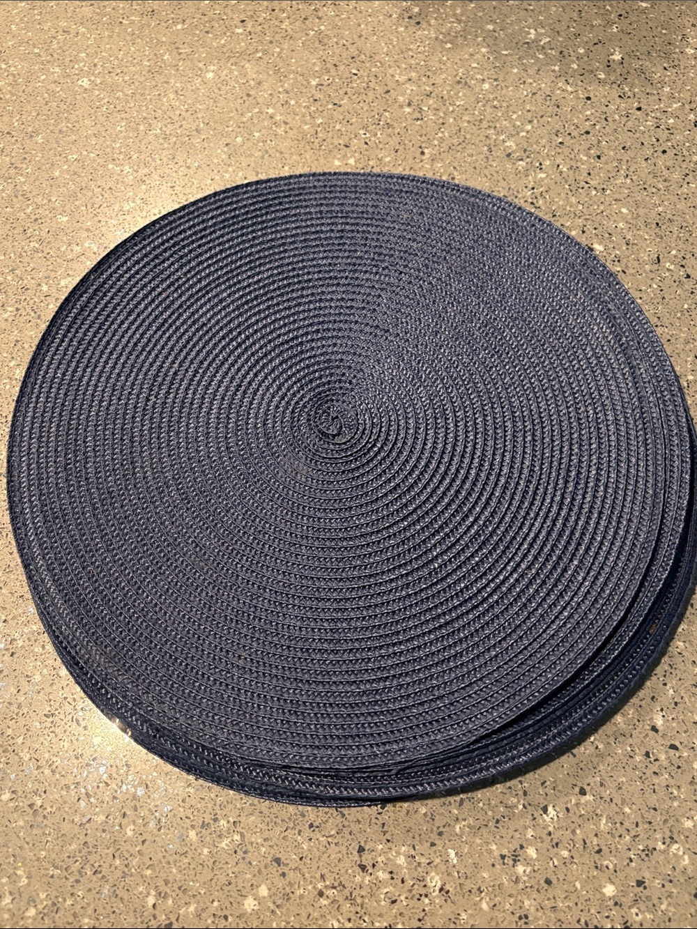 Navy Round Braided Placemat